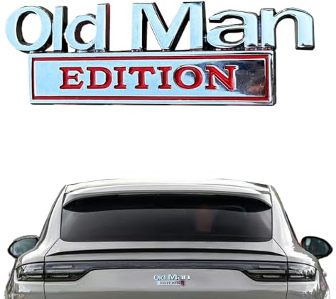 Emblème De Voiture édition Old Man, Badges Autocollants 3D en Métal, Autocollant De Plaques Signalétique Amusant, pour Côté Arrière Hayon Pare-Chocs