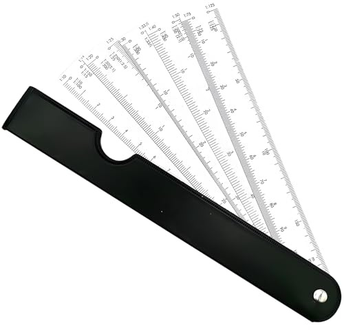 YAOYYG Escalimetro Profesional Tipo Abanico Reglas,Escalímetro Tipo Abanico,Reglas De Plegamiento Escala De La Regla De Dibujo Herramienta De Medición,Para Ingenieros, Arquitectos, Estudiante