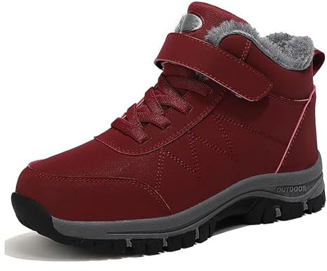 Generisch Chaussures d'hiver pour femme - Confortables - Bottines antidérapantes - Chaussures de sport légères - Pieds larges - Chaussures d'extérieur orthopédiques - Bottes en coton chaud