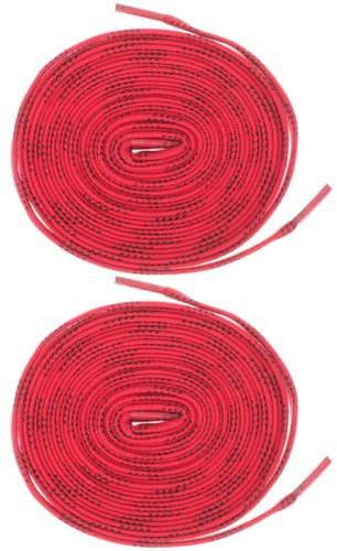 Angoily 2 Paires de Lacets Professionnels pour Patins de Hockey sur Glace 244 Cm en Polyester Résistant à l'usure, Lacets Plats Rouges Adaptés aux Patins à roulettes et Accessoires