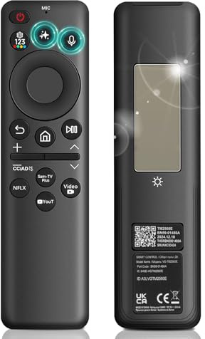 BN59-01480A Télécommande Solaire de Rechange pour Samsung Smart TVs 2019-2025, VG-TM2560EN Contrôle Voice & AI Compatible avec Frame TV, QLED, Neo QLED, Crystal UHD & Curved 4K/8K
