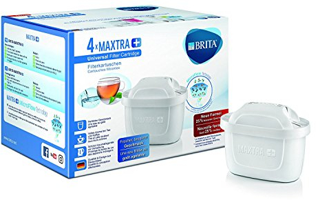 BRITA Filters for Maxtra+ Water Filter Jug, Plastic/Carbon/Resin 4 Filtri Bianco