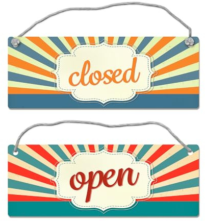 open oder closed Wendeschild mit Kordel