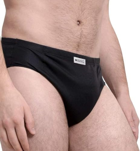 Slipss | Slip Uomo per Incontinenza con Inserto Cucito, Mutande Assorbenti Lavabili e Riutilizzabili, Assorbenza Light 200 ml, Taglia XL, Nero
