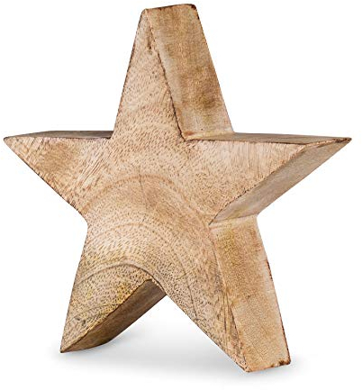 levandeo Stern Holzstern Mango 14cm Mangoholz Braun Natur Dekoration Tischdeko Holzdeko Unikat