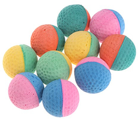 Hotgreenpepper Lot de 10 balles en Latex colorées pour Chat