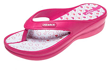 JOMIX Chanclas Mujer Verano con Flores Sandalias de Dedo Mujer con Cuña Playa Piscina Mar