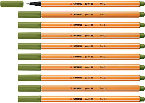 STABILO - Fineliner - point 88-10er Pack - moosgrün