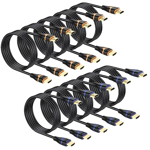 ApoJodly 4K HDMI Cable 6.6FT 10-Pack, High Speed HDMI Cord 2.0 CL3 Rated