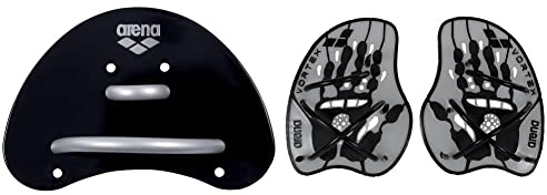Arena 95251 Équipement d’entraînement Elite Finger Paddle ,Noir , S & Vortex Evolution / 95232 Paddle d'entraînement Argent,Noir M