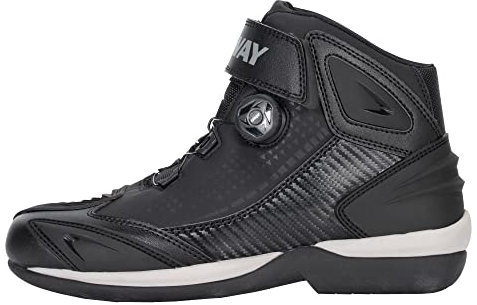 FAST WAY City 1 Motorrad Schuhe Herren & Damen, CE Zertifizierte Motorradschuhe, Motorradstiefel mit Schnürrad, Motorrad Stiefel mit TPU Schleifkante & Schalthebelverstärkung, Größe 41