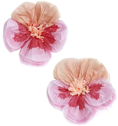 Fleurs en papier de soie - Pensées - Rose - 20 cm - 2 pcs