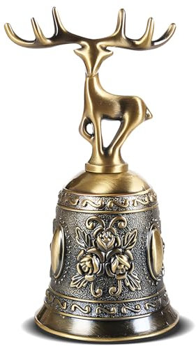 Handglocke Weihnachten,Bronze Weihnachtsglocke Tischglocke Glocken Weihnachtsdekoration Geeignet für Bar, Restaurant Tischglocken Weihnachtsdekorationen Hochzeit Abendessen
