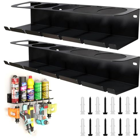 MidingChai Dosenhalter, Spraydosenhalter, Sprühdosenhalter, Supporto per utensili ad aria compressa per officina e garage, Spazio per 5 bombolette spray e 6 bombole d'aria compressa da 2 pezzi