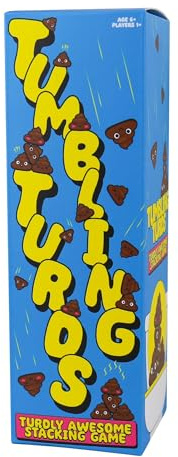 Gift Republic Tumbling Turds Poo-Themed Stacking Game for Kids Fun Portable Tower Building Challenge 16 Pieces Idea, Brown