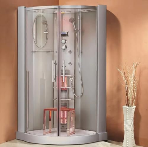 XL Luxus LED Infrarotsauna +Dampfdusche 90x90 cm SET Duschtempel 2025 NEU