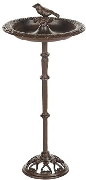 Beliani Fontana per Giardino all'aperto Uccelli Ciotola Acqua mangiatoia Ferro Antico Decorativo Marrone Swarrow
