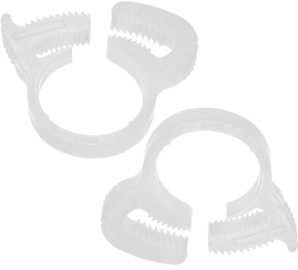 M METERXITY 2-pack dubbelgripande nylonslangklämmor, 12,3-13,3 mm dubbelt snäppgrepp justerbara spärrklämmor för anslutning/stängningsslang/rör/slangklämma [Vit]