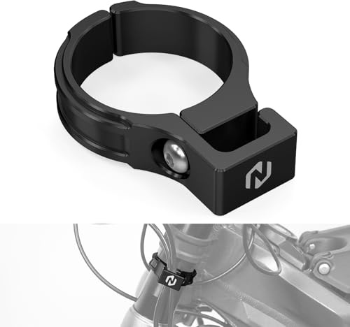 NICECNC Soporte de línea de Freno Negro Compatible con Surron Light Bee X/S/ L1E CNC mecanizado para Manguera de Horquilla Delantera Compatible con Segway X160 X260, Ver Ajuste