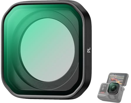 K&F CONCEPT Filtro Polarizzatore (PL) Avvitabile Compatibile con Insta360 Ace Pro 2. Riduce riflessi e controluce, realizzato in vetro ottico di alta qualità con rivestimento multi-strato.