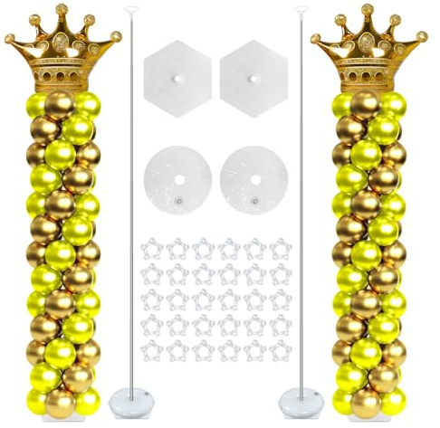 HONPHIER kit de columna de globos, Soporte para Globos, Juego de 2, Ajustable 2m Reutilizable Para Fiesta, Boda, Cumpleaños