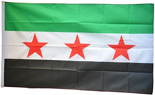 Fahne/Flagge Syrien 1932-1963 / Opposition - Freie Syrische Armee + gratis Sticker, Flaggenfritze®