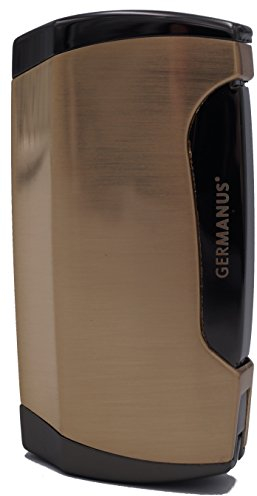GERMANUS Jetflame Briquet Allume Cigare avec 2 Flammes, Or