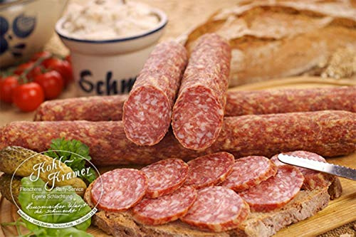 Letstaste Saucisson Sec - Saucisson Gourmand de Porc sans Lactose ni Gluten, avec Assaisonnement Naturel - Charcuterie Gastronomique Allemande - Recette Traditionnelle pour Plateau Apéro - 400 Gr