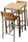 ALEOS. Bar Set - Edelstahl Teak Bartisch Bistrotisch 60x60cm mit 2X Barhocker Modell: MEXIKO A-Grade Teakholz