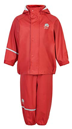 CeLaVi Conjunto de Lluvia 100% Impermeable para Niños – Chaqueta y Pantalón de Lluvia de PU, Ropa de Lluvia para Exterior Cortavientos para Niños y Niñas
