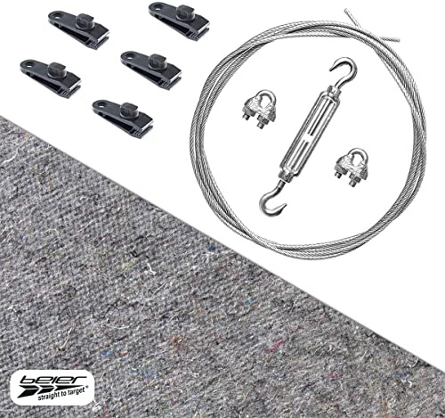 Pfeilfangmatte Arrow Safe Set + Zubehör I grau 1 Meter breit - 3 Meter hoch I Armbrust & Bogenschießen Pfeilfang I Pfeil Auffangmatte fertig zur Montage I by Beier Germany