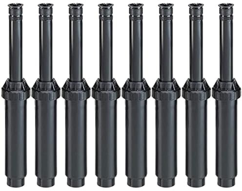 Suinga 15 x ASPERSOR DIFUSOR emergente de riego 10 cm, Alcance 5.2 Metros con tobera VAN18, Negro