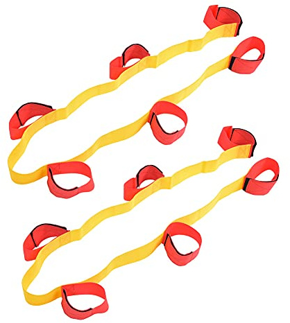 Bandas de carreras con patas de 3/4/6/8, 1 par de bandas para caminar cooperativas, para entrenamiento de trabajo en equipo, juegos de fiesta, competencia, niños, adolescentes y adultos(6 Legged)