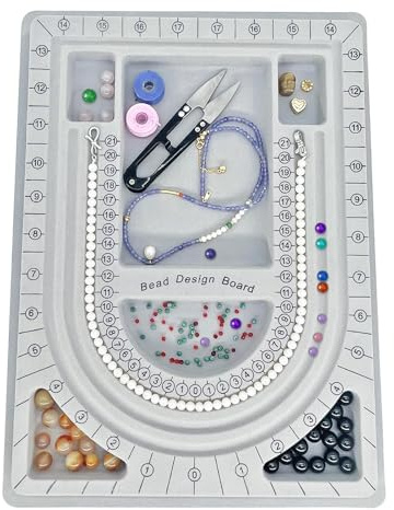 SXDMHYB Bead plate, bead measuring plate, jewelry design tray, bead design table, suitable for necklace, jewelry production, design, measurement, DIY production