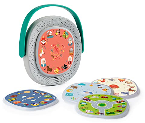 TIMIO Player + 5 CDs | Hören Sie Märchen, Geschichten, Musik und Kinderreime | Lernen Sie Zahlen, Buchstaben, Tiere | 8 Sprachen enthalten | Interaktives Audio-Lernspielzeug, für 2–6 Jahre