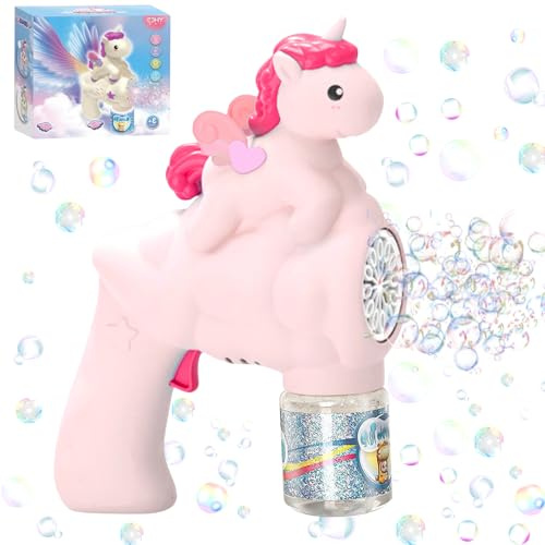 Qunkun Pistola Automática De Pompas De Jabón, Máquina De Burbujas De Jabón Para Niños Con Botella De Relleno, Ideal Para Cumpleaños Y Bodas