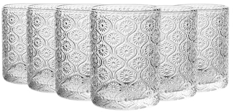 TRESV Set de 6 Vasos de Cristal Agua y Bebidas Alcohólicas,Vasos de Transparentes Cristal,Aptos para lavavajillas (Set de 6 Vasos de 250 ml Transparente)