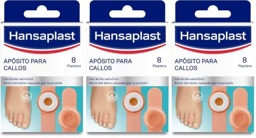 Hansaplast Apósitos adhesivos para eliminar los callos y aliviar el dolor, ablandador con adhesión fuerte, 1 x 8 ud (Paquete de 3)