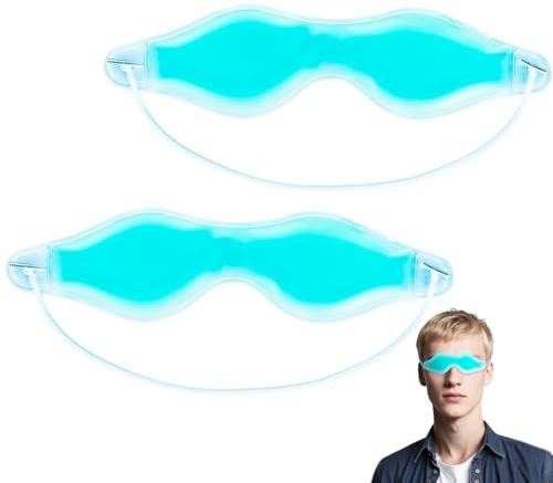 Cooling Gel Eye Mask, 2 Pack Gel Cold Pack for Puffy Eyes, Reusable Eye Mask for Dark Circles, Dry Eyes, Cold & Warm Sleep Compress for Post Surgery, Puffiness, Allergies