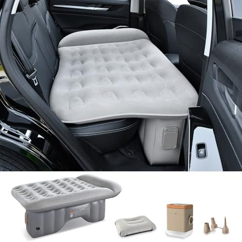 Coverado Matelas d'air de Voiture siège arrière, Lit Gonflable d'auto sans Fil Portable avec intégrée Pompe d'air, Universel lit de siège arrière adapté la Plupart des SUV de Voiture, L-51,W-32