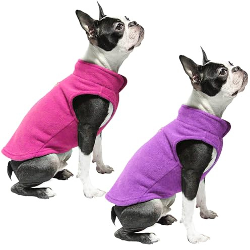 MLPKOI 2 Abrigo Perro Ropa Perros, Chaqueta de Forro Polar para Perros y Gatos Elástica Ligera Jersey para Perro Suave y Cálido (Rose+Purple, Large)