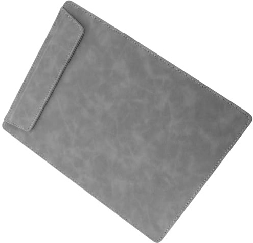 SUPVOX Portapapeles A4 de Cuero Gris Tablero de Escritura Portátil para Oficina Carpeta Multifuncional para Documentos y Cuaderno de Notas Soporte Rígido Clip Magnético Herramienta