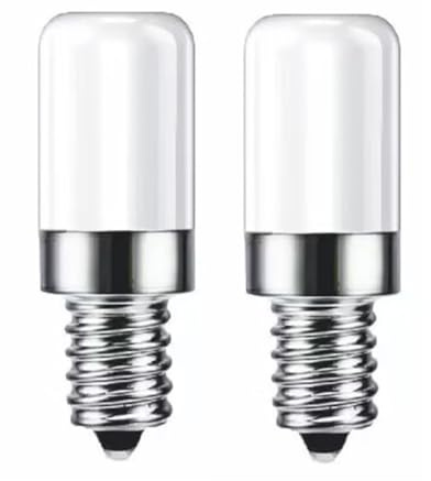 LEDLOCLB Bombilla LED de nevera E12 de 2W,AC220-240V,bombilla mini de maíz de 360° para nevera,campana extractora,iluminación de electrodomésticos,paquete de 2 (E12 2W 220V/Blanco cálido 3000K)