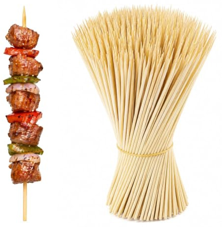 160 st grillspett i bambu – 25x0,4cm, för BBQ & snacks | Naturliga bambuspett – perfekta för grillning, fingerfood, frukt, cocktailtilltugg och party.