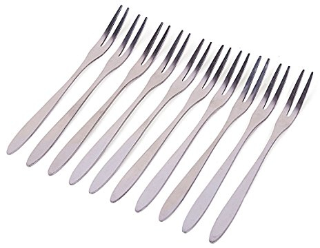 HornTide - Juego de 12 tenedores para tartas y pasteles 12x Cake Fork plata