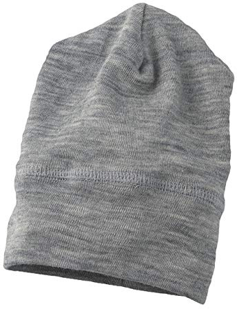 Engel Natur, Baby- und Kindermütze, 70% Wolle 39% Seide (Hellgrau melange, 74/80)