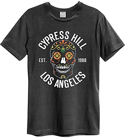 Cypress Hill Amplified Collection – Floral Skull män t-shirt träkol
