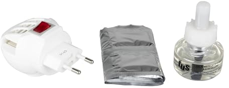 TUS Gelsenstecker Set, 1 Elektro-Verdampfer + 1 Fläschchen mit 30 ml + 10 Plättchen, zur Abwehr von Gelsen und Tigermücken im Innenbereich