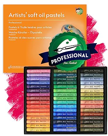 HASHI Nichttoxische Softpastellkreide für Künstler und Profis, 48 Farben