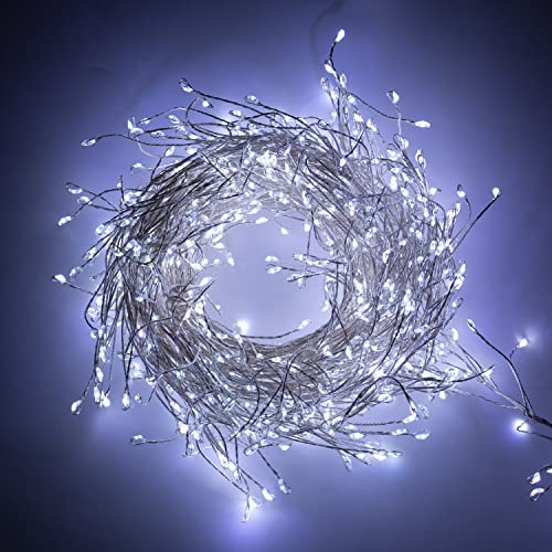 The Christmas Workshop Micro LED Cluster String Lights/Indoor & Outdoor Fairy Lights/Mains Operated with Timer/Christmas, Weddings, Birthdays (680 Lights, Bright White)